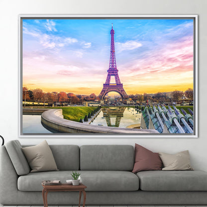 Eiffel Tower France Landmark Cityscape Canvas Print