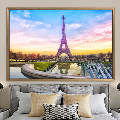 Eiffel Tower France Landmark Cityscape Canvas Print