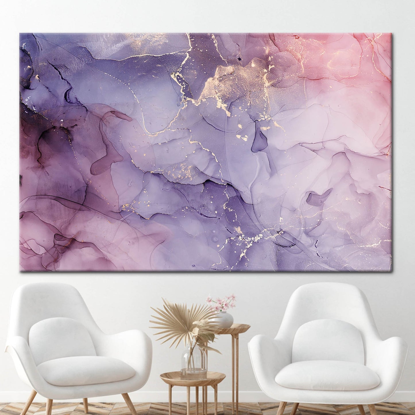 Purple and Pink Marble Abstract Canvas Print