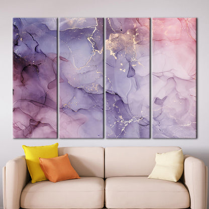 Purple and Pink Marble Abstract Canvas Print