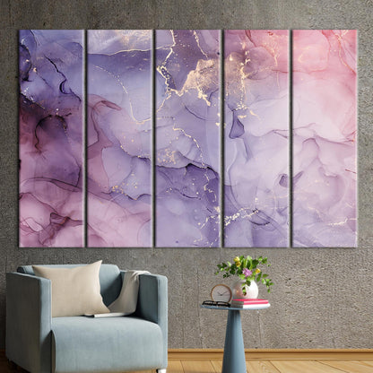 Purple and Pink Marble Abstract Canvas Print