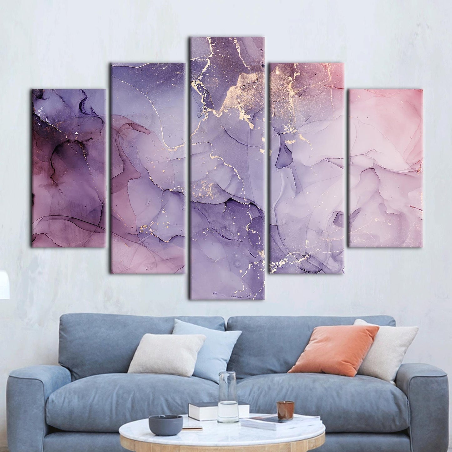 Purple and Pink Marble Abstract Canvas Print