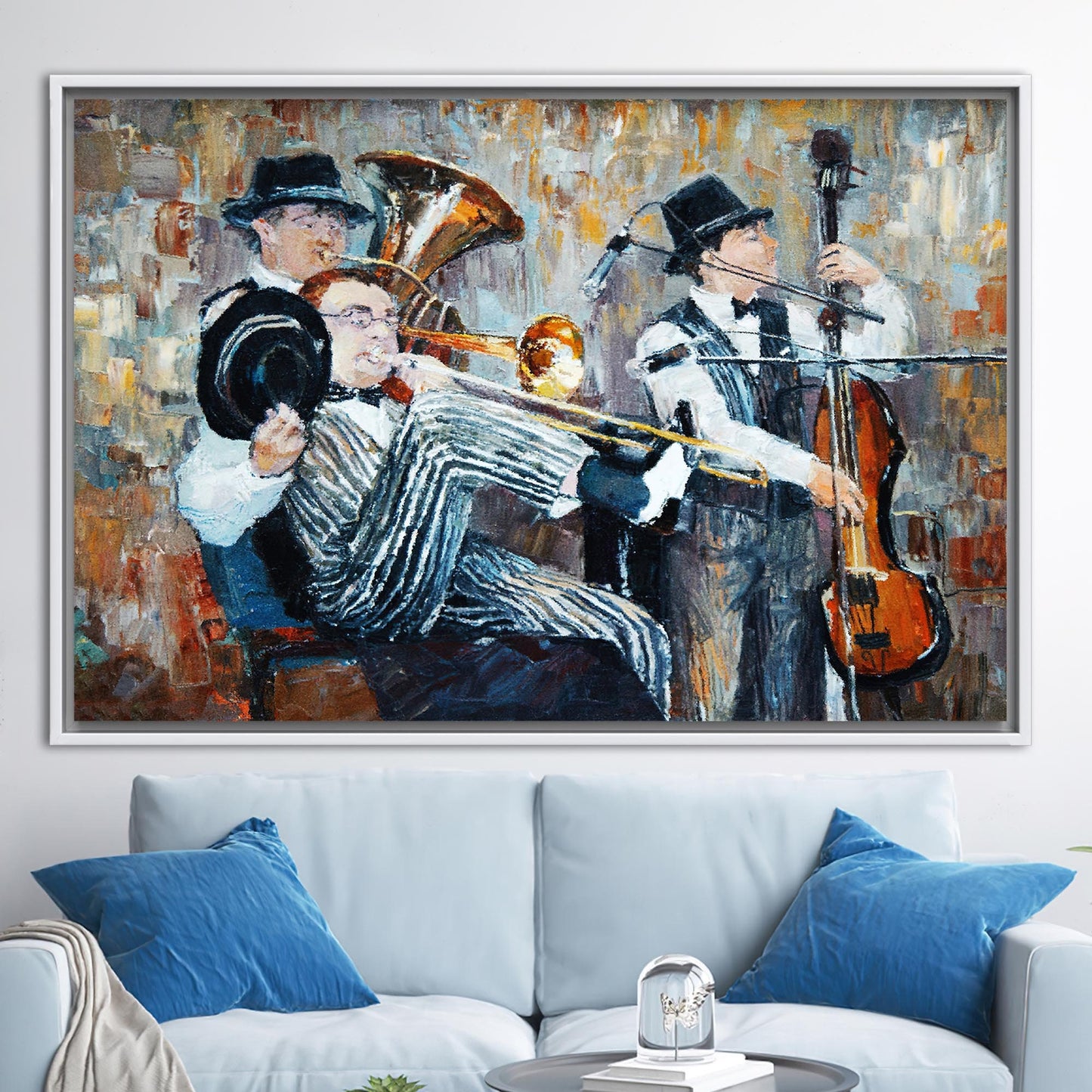Jazz Cello Fashion Oil Painting Canvas Print