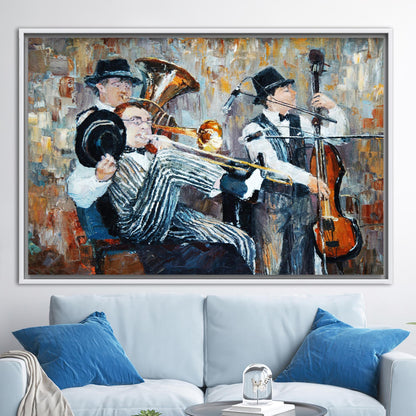 Jazz Cello Fashion Oil Painting Canvas Print