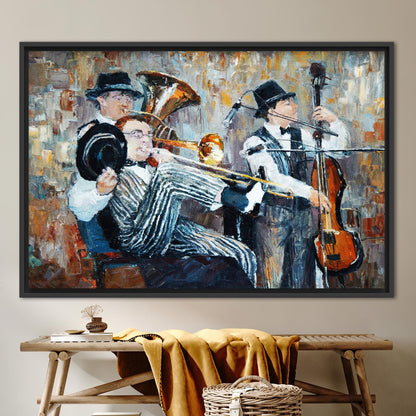 Jazz Cello Fashion Oil Painting Canvas Print