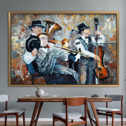 Jazz Cello Fashion Oil Painting Canvas Print