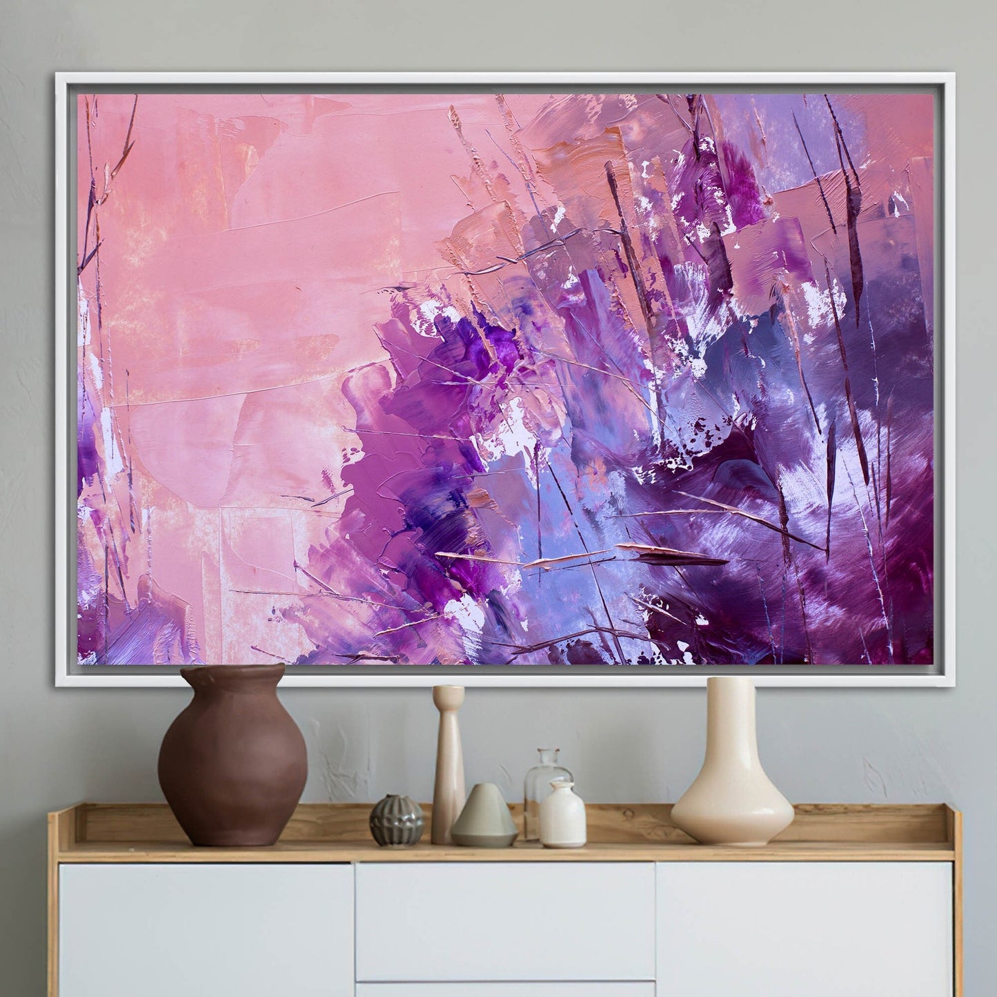 Pink and Purple Abstract Acrylic Canvas Print