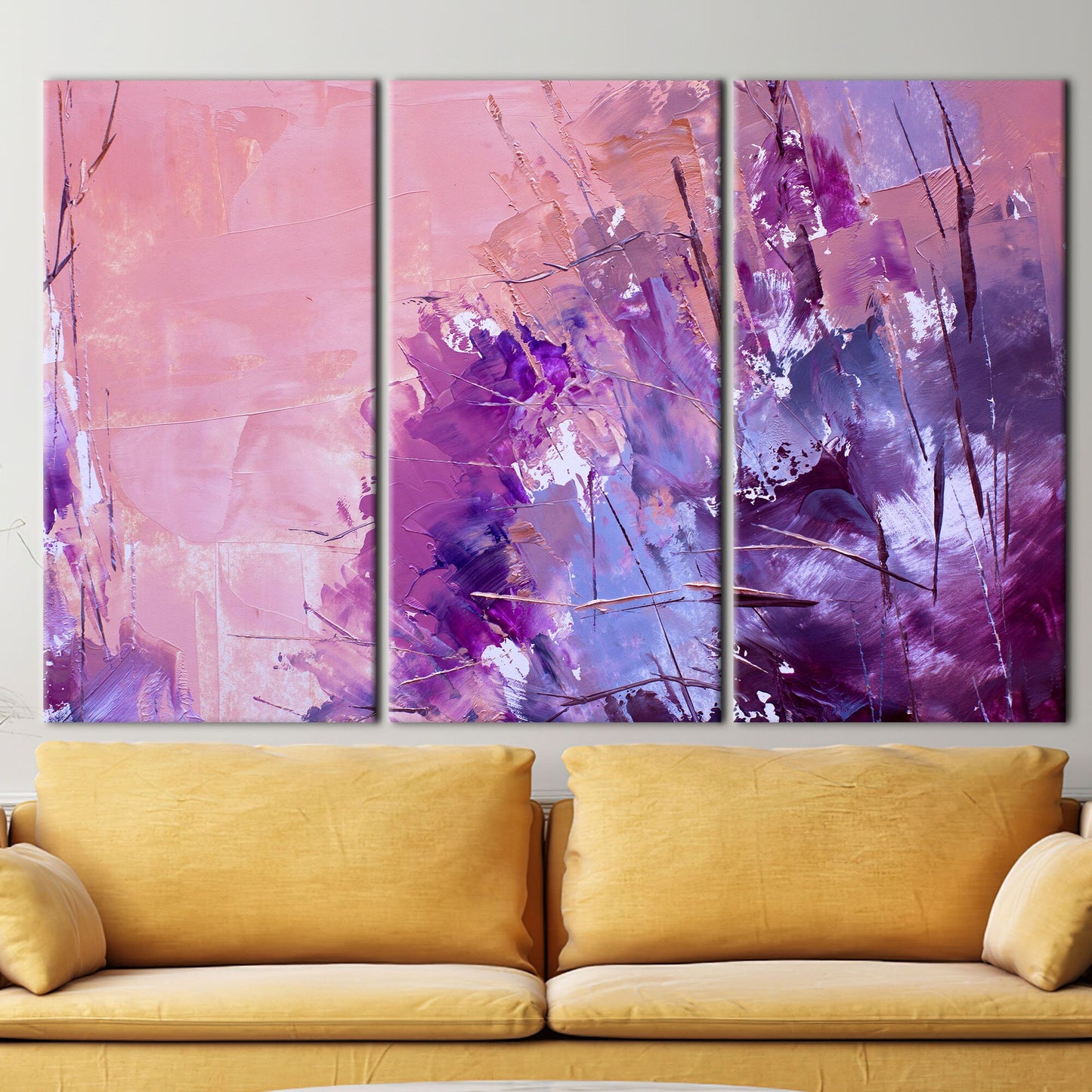 Pink and Purple Abstract Acrylic Canvas Print