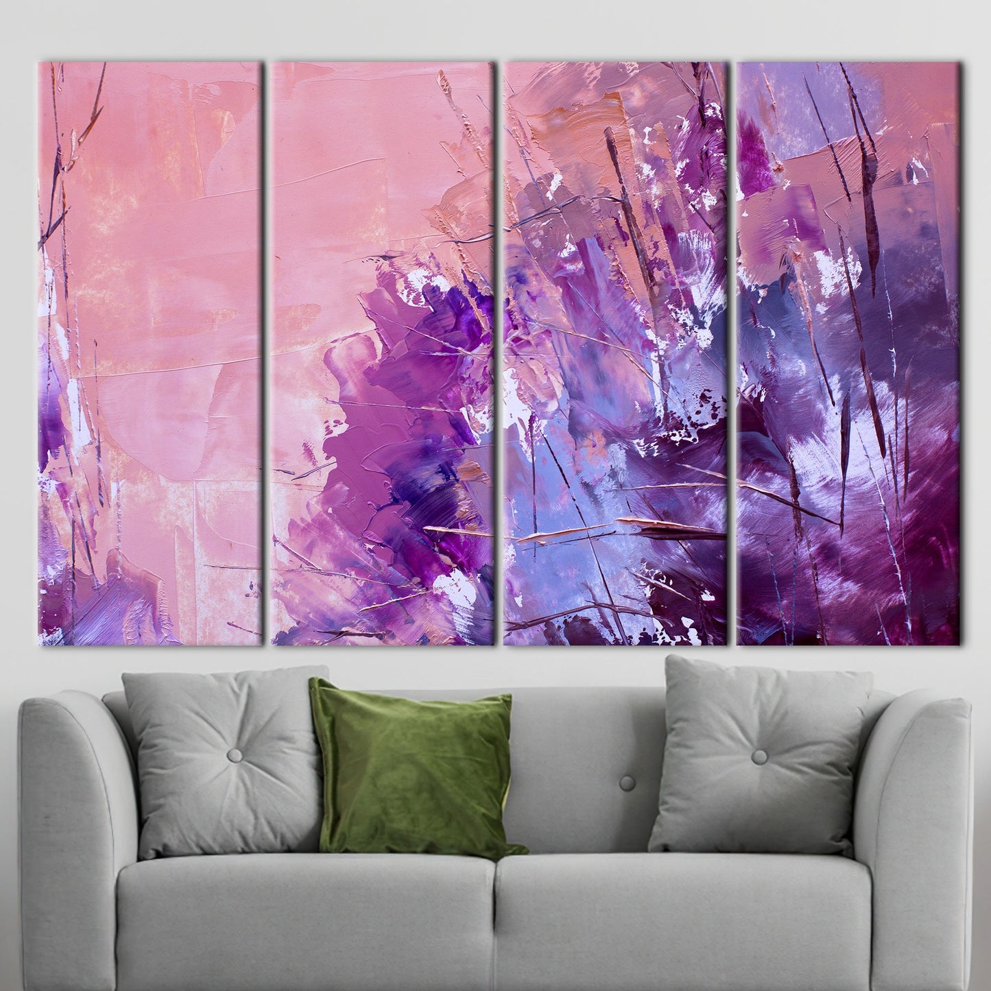 Pink and Purple Abstract Acrylic Canvas Print