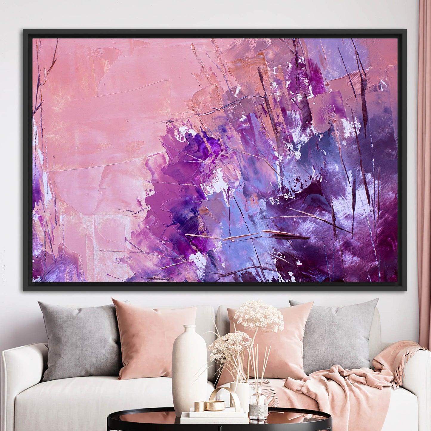 Pink and Purple Abstract Acrylic Canvas Print