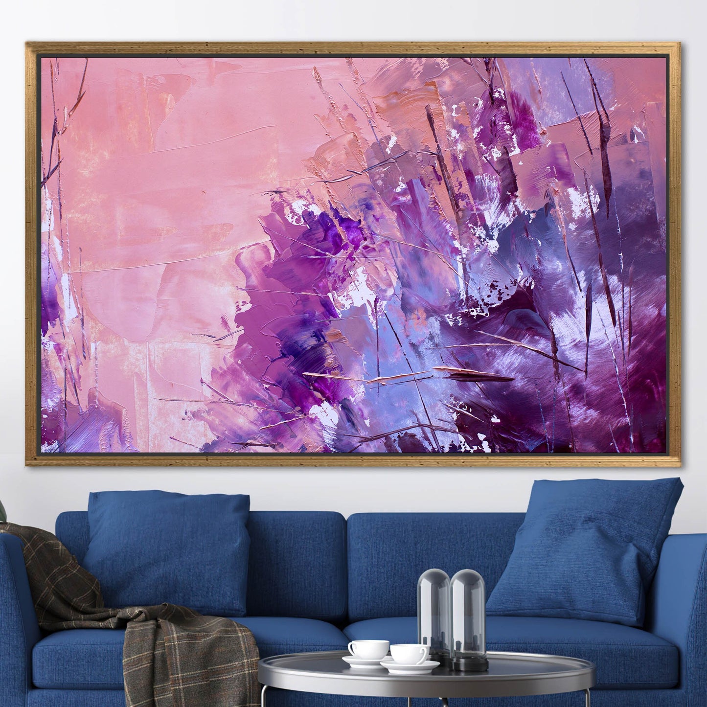 Pink and Purple Abstract Acrylic Canvas Print