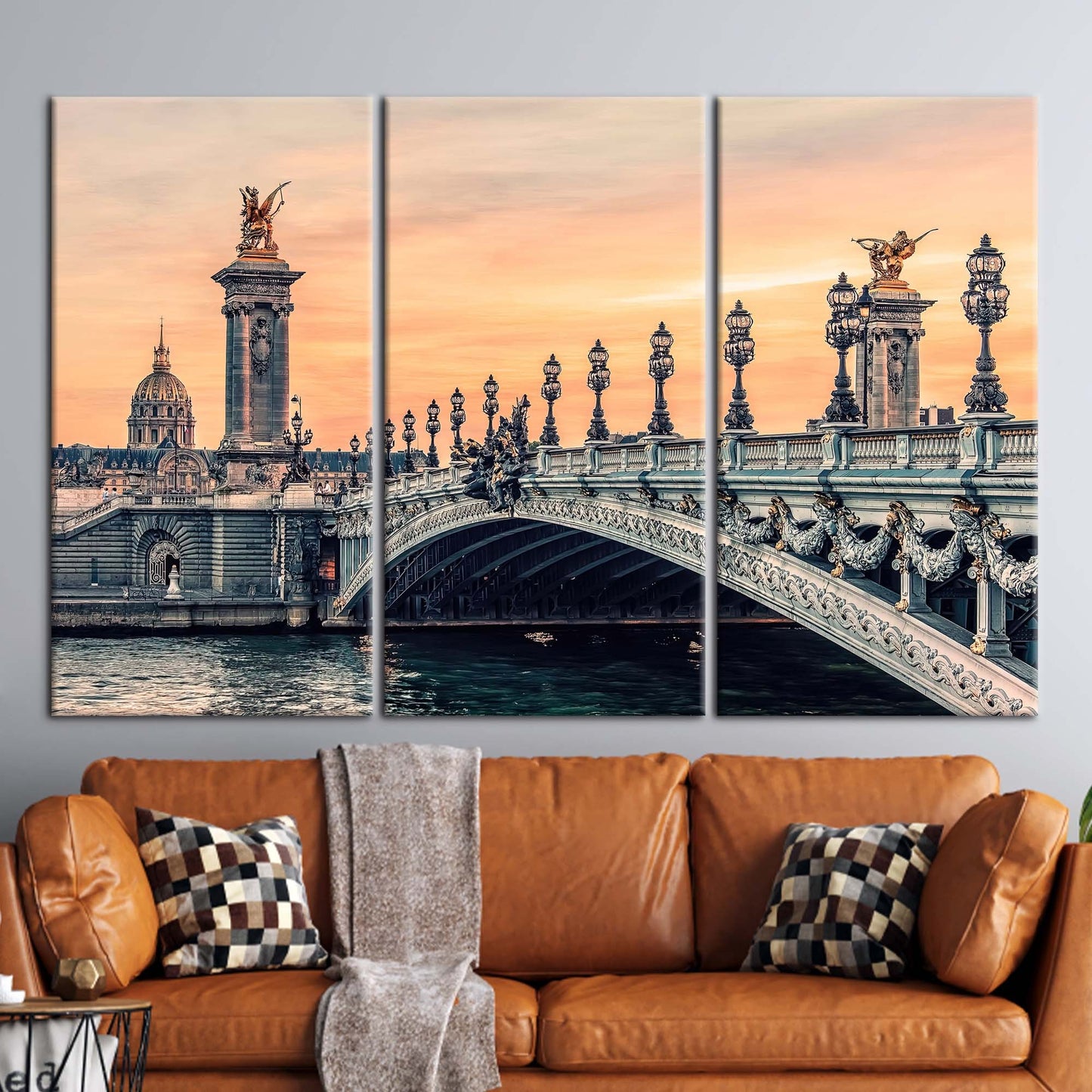 Sunset Paris Alexandre III Bridge Canvas Print