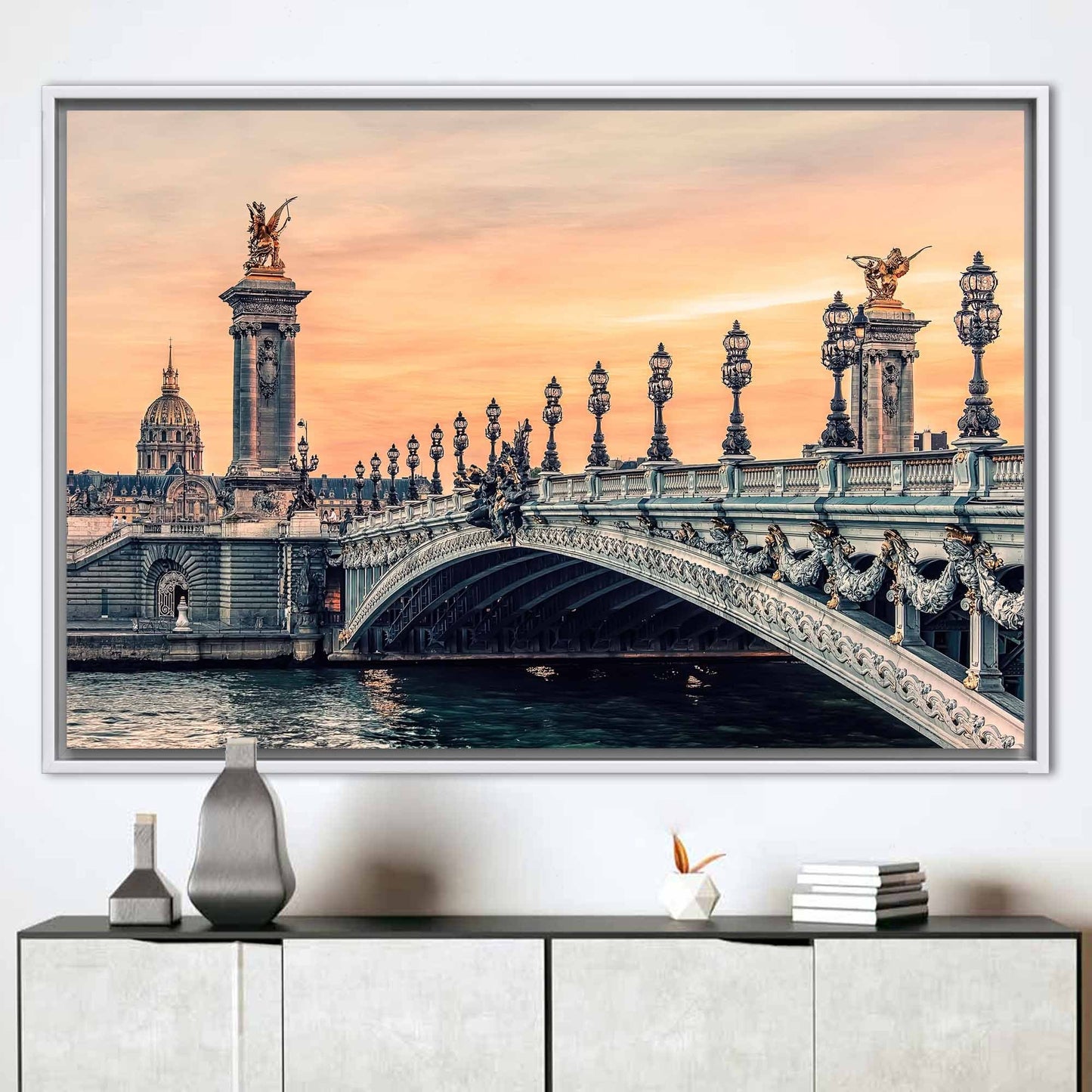 Sunset Paris Alexandre III Bridge Canvas Print