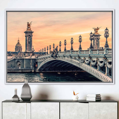 Sunset Paris Alexandre III Bridge Canvas Print