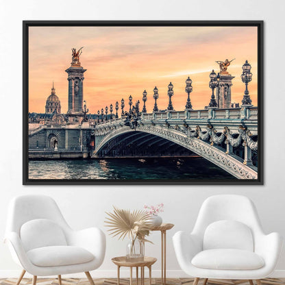 Sunset Paris Alexandre III Bridge Canvas Print