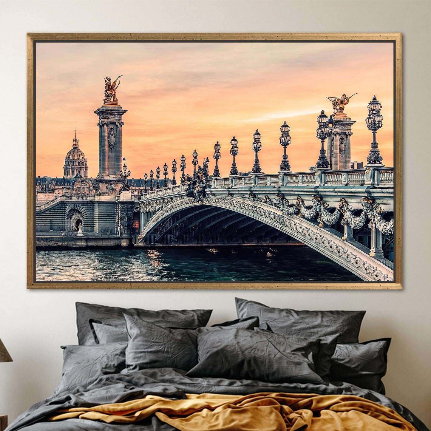 Sunset Paris Alexandre III Bridge Canvas Print
