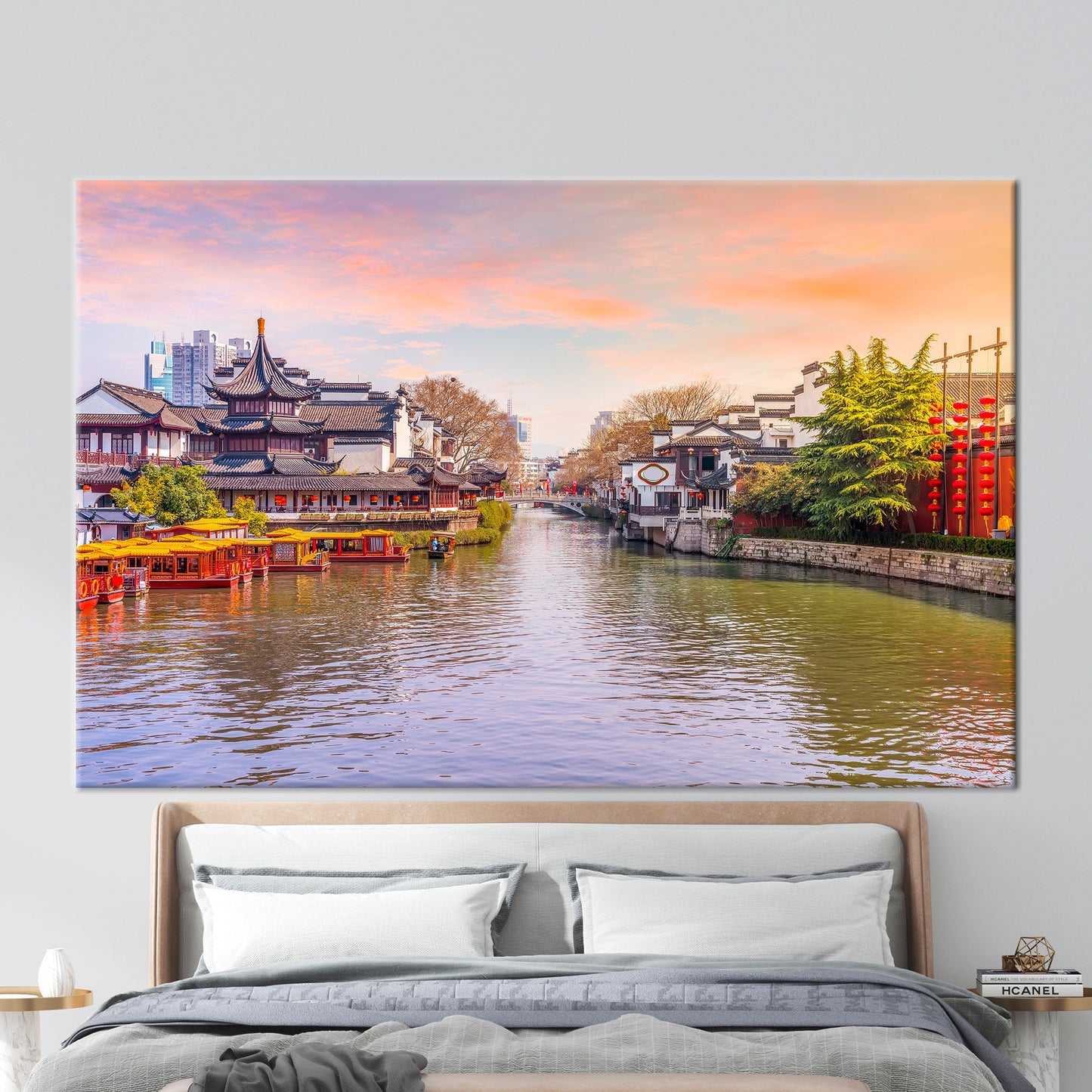 Cityscape River 3D Design Canvas Print