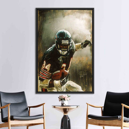 American Football Canvas Print - Walter Payton Art for Gym Wall Decor