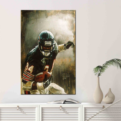 American Football Canvas Print - Walter Payton Art for Gym Wall Decor