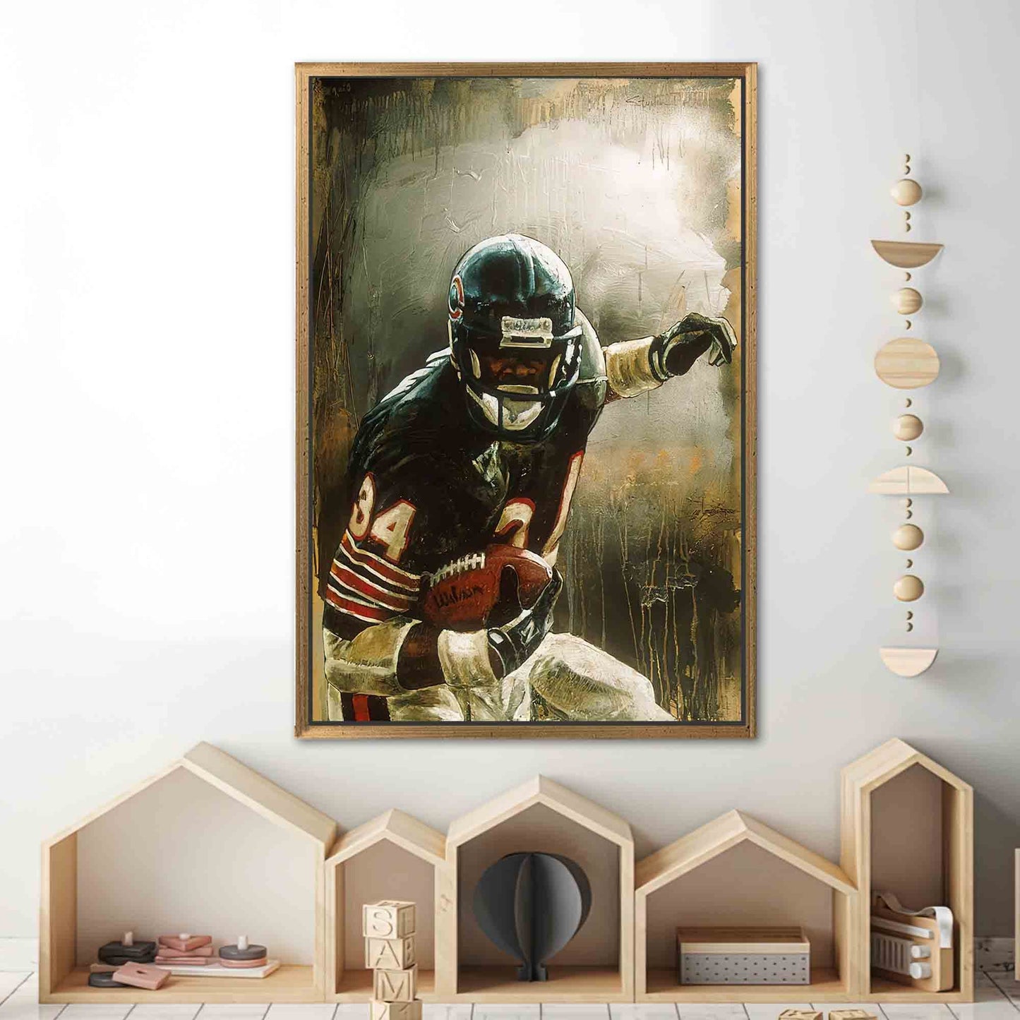 American Football Canvas Print - Walter Payton Art for Gym Wall Decor