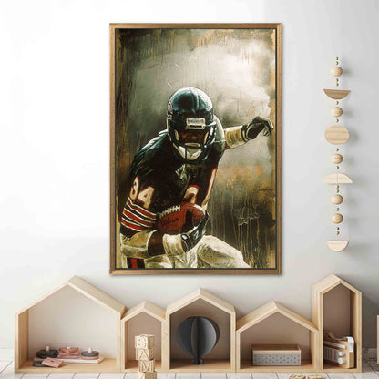 American Football Canvas Print - Walter Payton Art for Gym Wall Decor