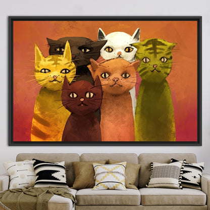 Cat Lover Abstract Cats Canvas Print