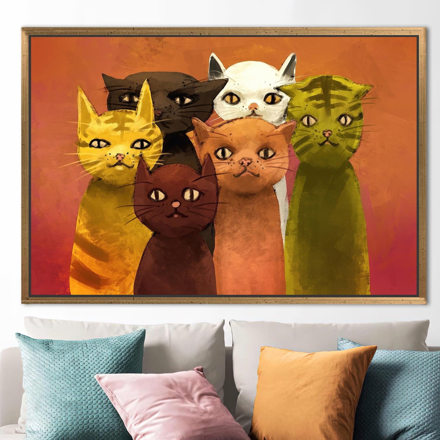 Cat Lover Abstract Cats Canvas Print
