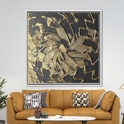 Black Blue and Gold Painting Canvas Print