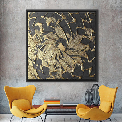 Black Blue and Gold Painting Canvas Print
