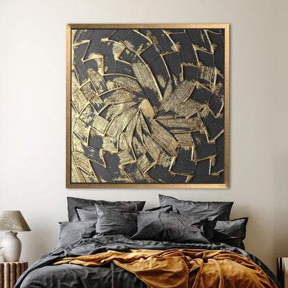 Black Blue and Gold Painting Canvas Print