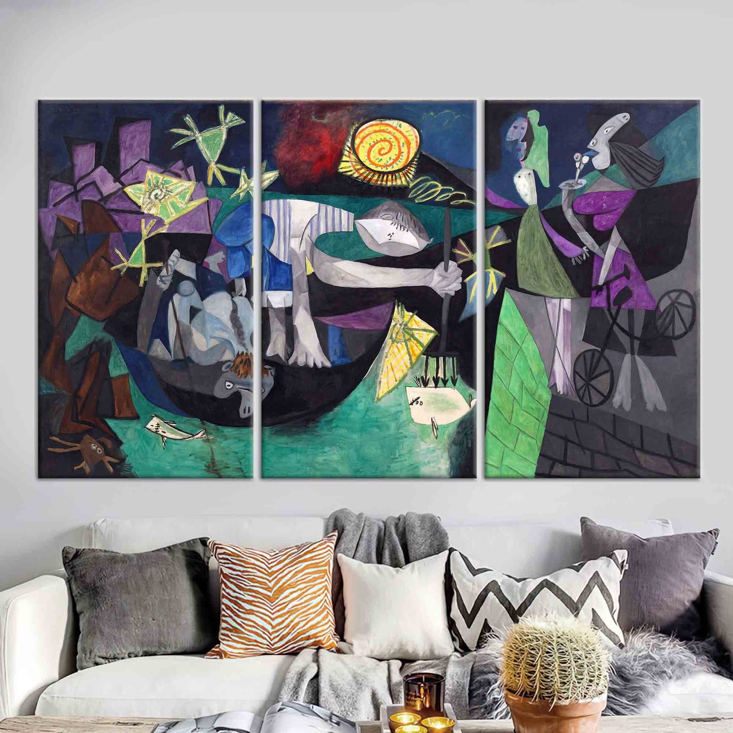 Pablo Picasso Night Fishing at Canvas Print
