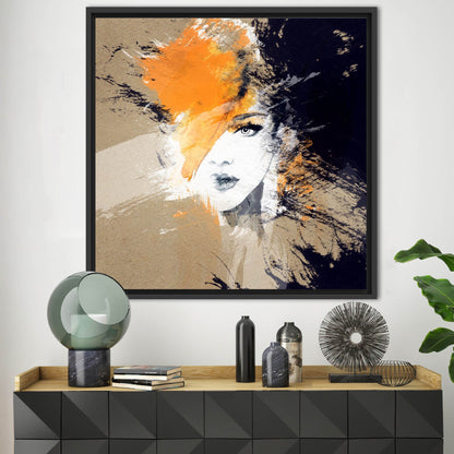 Abstract Girl Face Portrait Canvas Print
