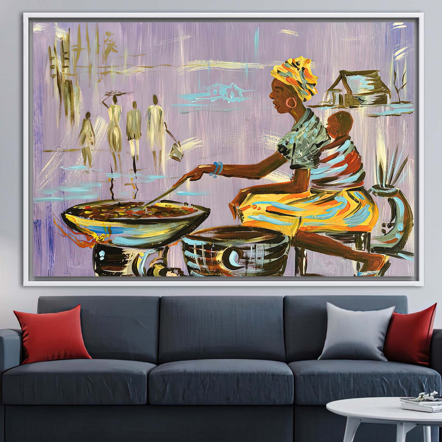 Authentic Nigerian African Mother Cooking Canvas Print