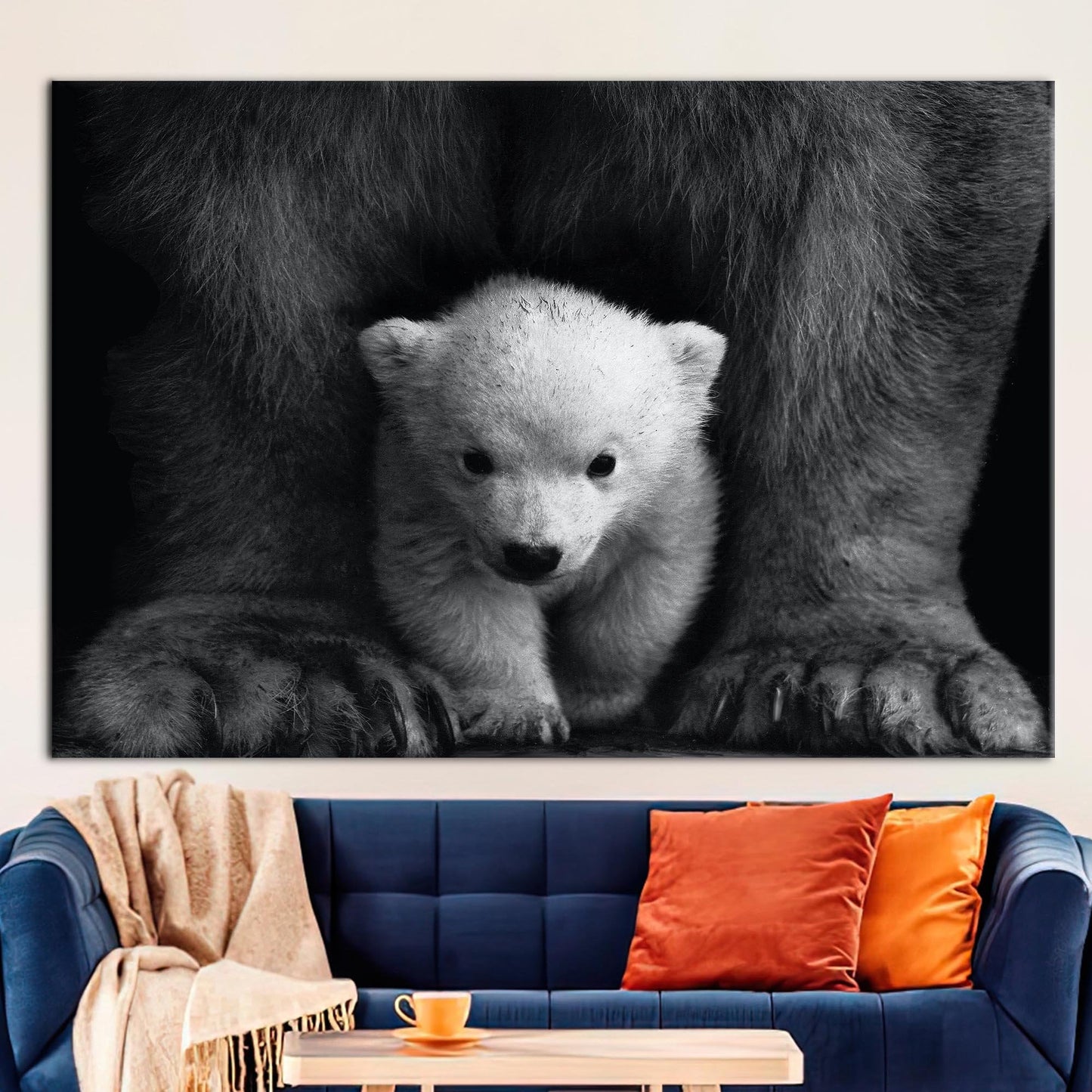 Baby Polar Bear Wild Photography Canvas Print