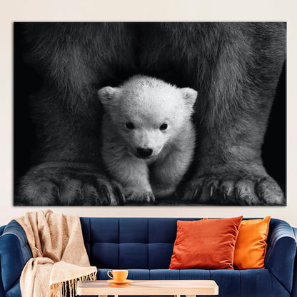 Baby Polar Bear Wild Photography Canvas Print