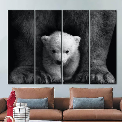 Baby Polar Bear Wild Photography Canvas Print
