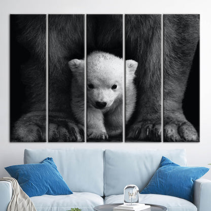 Baby Polar Bear Wild Photography Canvas Print