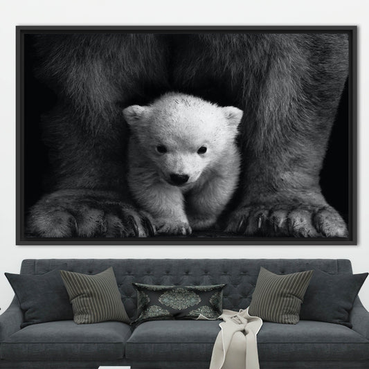 Baby Polar Bear Canvas Print: Animal Wild Artwork with Trendy Animal Photography