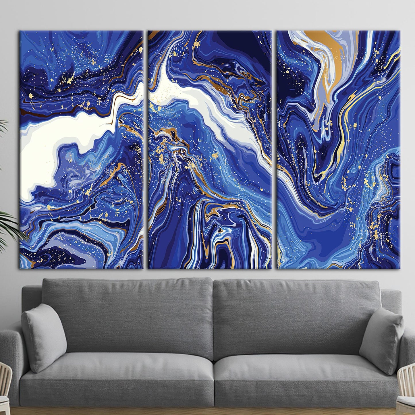 Blue Marble Navy Canvas Print
