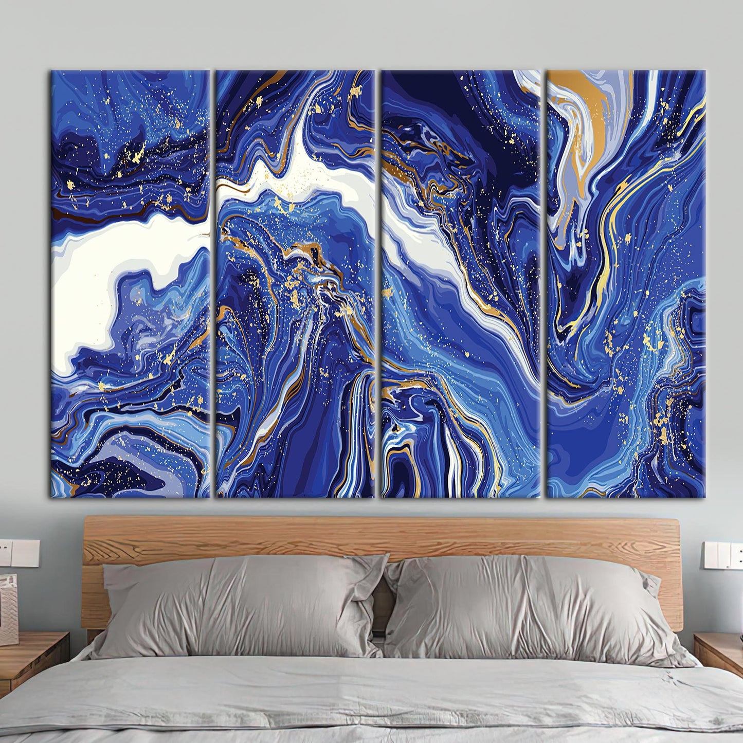 Blue Marble Navy Canvas Print
