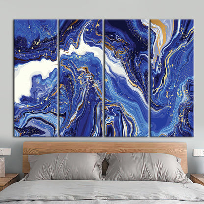 Blue Marble Navy Canvas Print