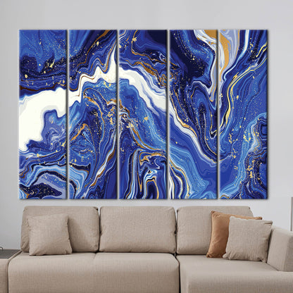 Blue Marble Navy Canvas Print
