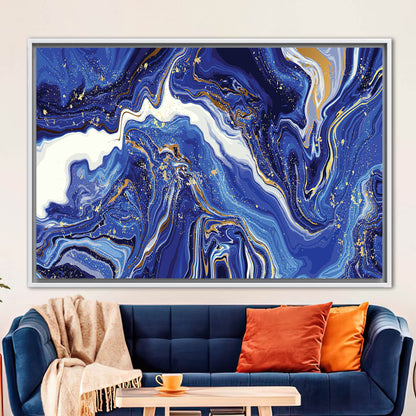 Blue Marble Navy Canvas Print