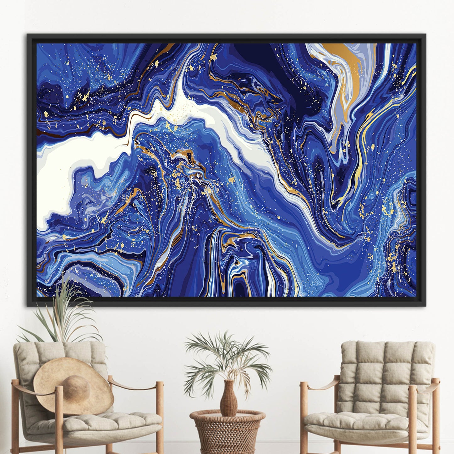 Blue Marble Navy Canvas Print