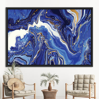 Blue Marble Navy Canvas Print