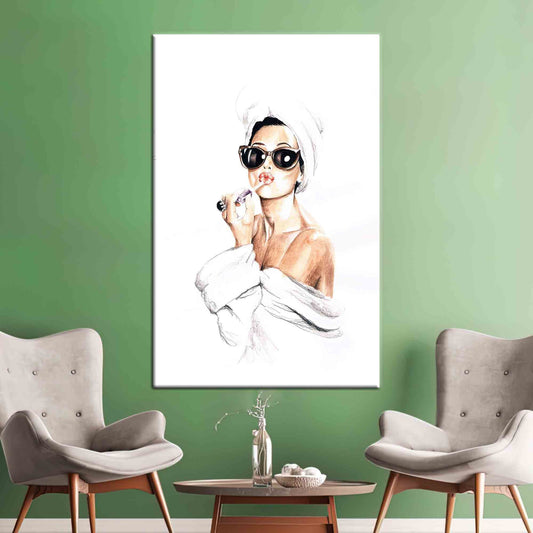 Audrey Hepburn Lip Woman Art Printed Canvas - Vogue Fashion Artwork
