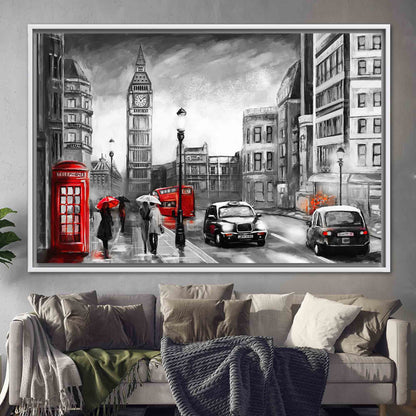 Red Cityscape Big Ben Canvas Print