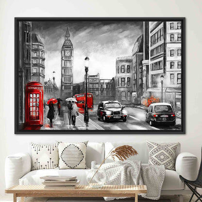 Red Cityscape Big Ben Canvas Print