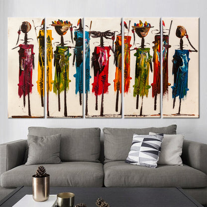 African Printed Ethnic Art Oil Painting Print People Art Canvas Masai Wall Art