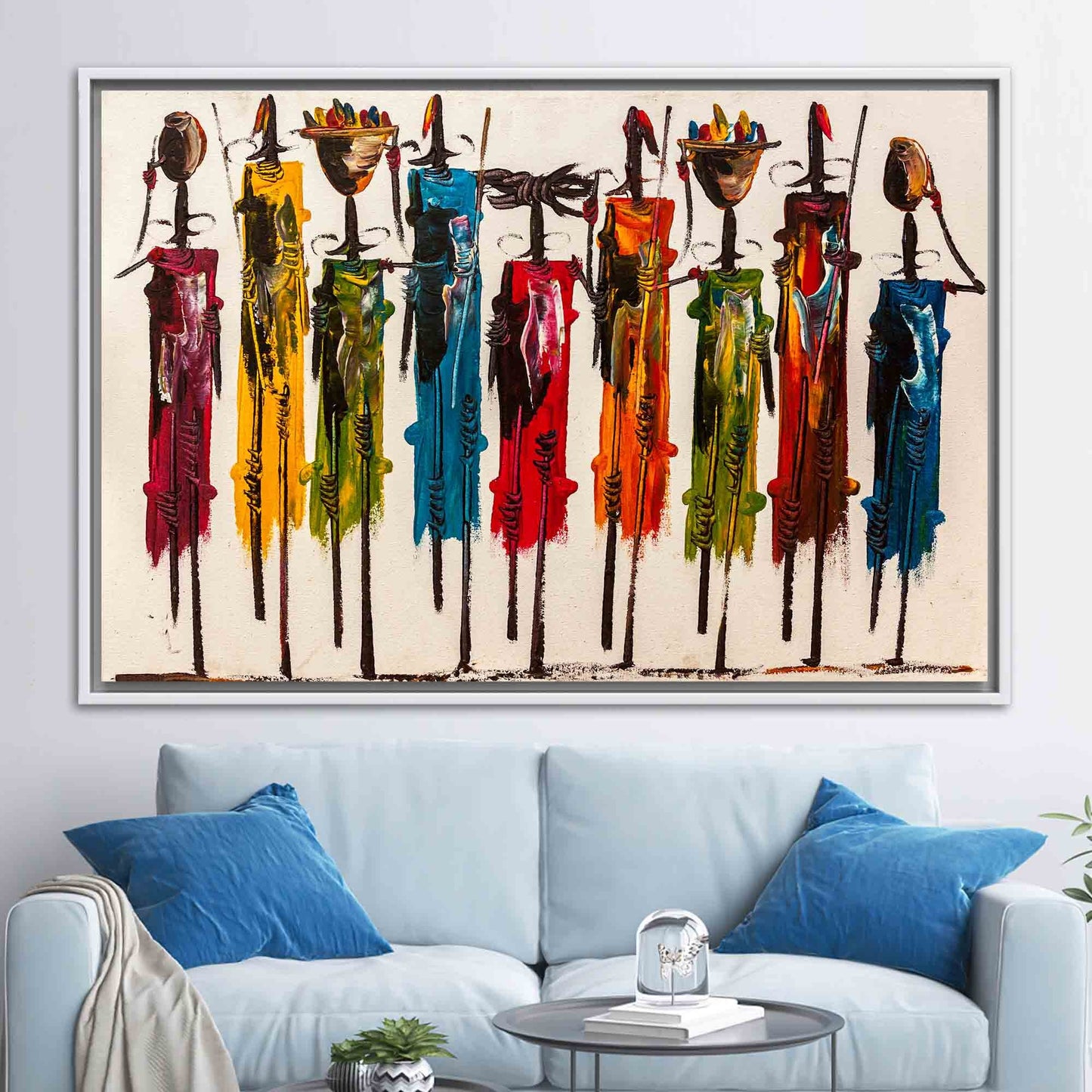 African Printed Ethnic Art Oil Painting Print People Art Canvas Masai Wall Art